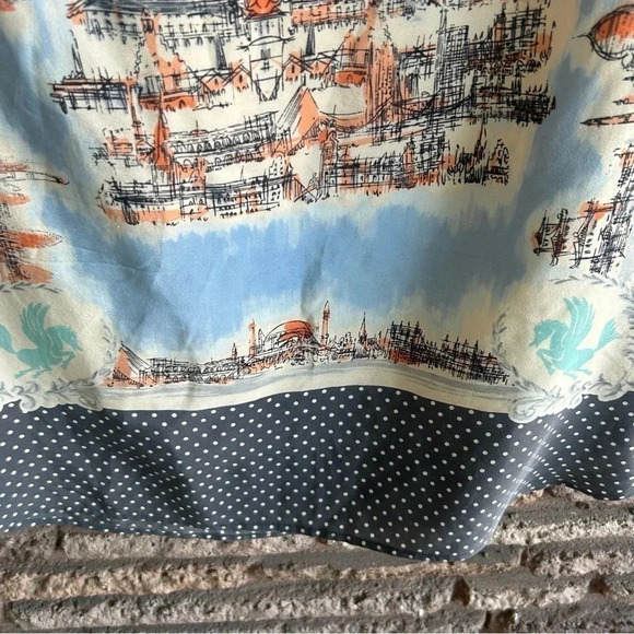 Anthropologie Maeve 100% Silk Around the Town London Cityscape Tunic Dress - Picture 4 of 12